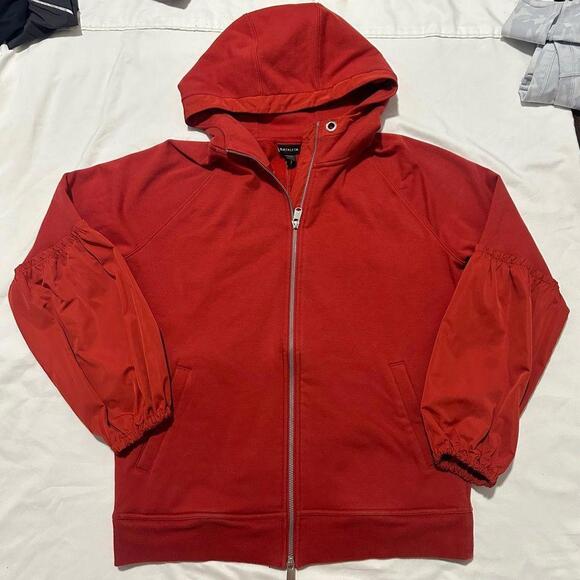 Athleta On My Way Triumph Hoodie in Rust Full Zip Balloon Sleeve Jacket - Picture 1 of 2